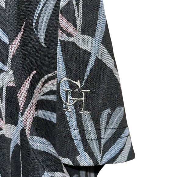Travis Mathew Black Floral Outdoor Performance Golf Polo Collar Shirt Large - Picture 5 of 9